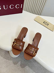 Gucci Slides Sandal With Horsebit Brown 5cm - 2