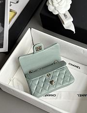 Chanel Flap Bag Mini with Hook Lambskin Gold Light Green 12.5x8x5cm - 6