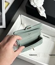 Chanel Flap Bag Mini with Hook Lambskin Gold Light Green 12.5x8x5cm - 3