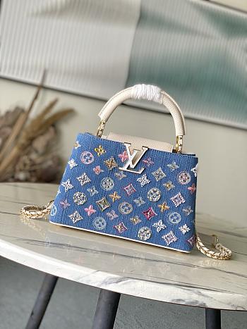 Louis Vuitton LV Capucines BB Bag Denim 27x18x9cm