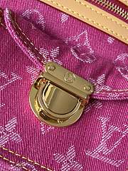 Louis Vuitton LV Monogram Denim Buggy PM Bag Pink 30x22x13cm - 6