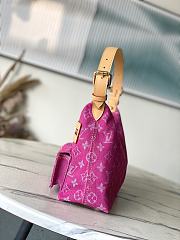 Louis Vuitton LV Monogram Denim Buggy PM Bag Pink 30x22x13cm - 3