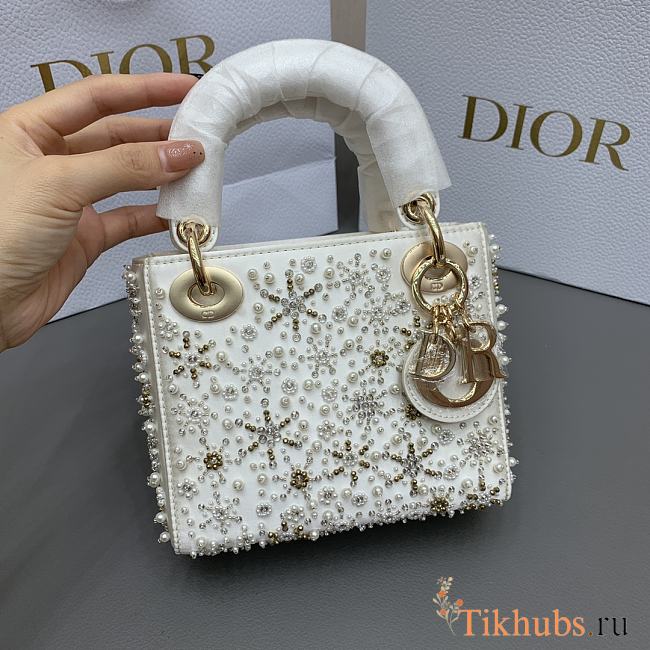 Dior Mini Bag Satin White 17x15x7cm - 1