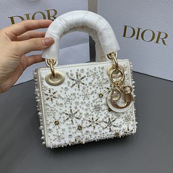 Dior Mini Bag Satin White 17x15x7cm
