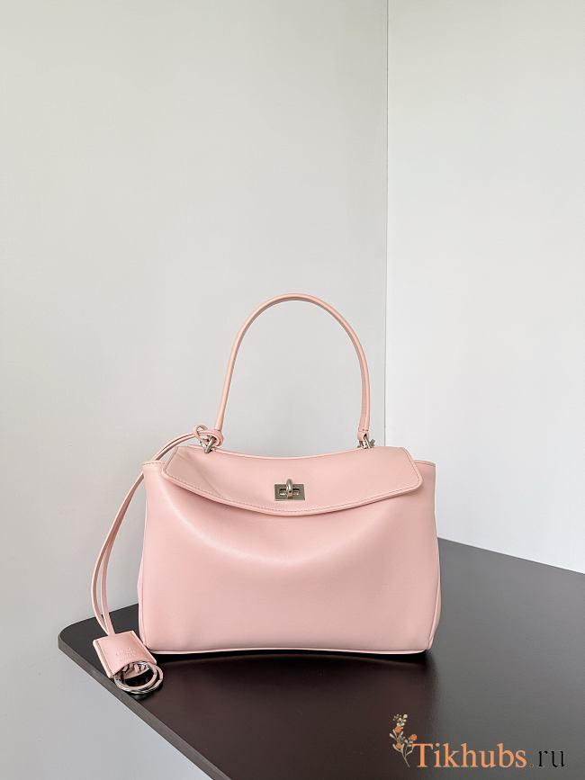 Balenciaga Rodeo Small Handbag Pink Smooth 27x8x21cm - 1