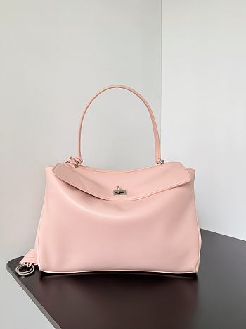 Balenciaga Rodeo Medium Handbag Pink Smooth 34x11x24cm