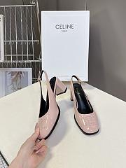Celine Lily Perforated Triomphe Slingback Patent Pink 6.5cm - 1