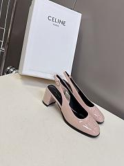 Celine Lily Perforated Triomphe Slingback Patent Pink 6.5cm - 5