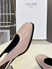 Celine Lily Perforated Triomphe Slingback Patent Pink 6.5cm - 4