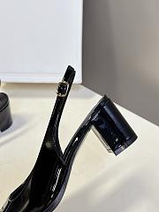 Celine Lily Perforated Triomphe Slingback Patent Black 6.5cm - 5