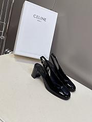 Celine Lily Perforated Triomphe Slingback Patent Black 6.5cm - 4