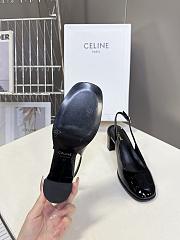 Celine Lily Perforated Triomphe Slingback Patent Black 6.5cm - 3