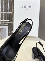 Celine Lily Perforated Triomphe Slingback Patent Black 6.5cm - 2
