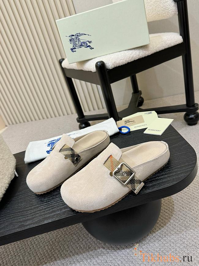 Burberry Beige Suede Urchin Mules - 1