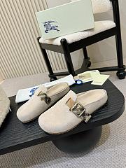 Burberry Beige Suede Urchin Mules - 1