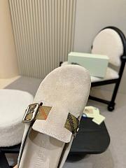Burberry Beige Suede Urchin Mules - 5