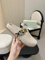 Burberry Beige Suede Urchin Mules - 4