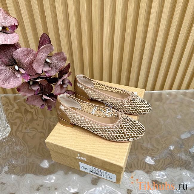 Christian Louboutin Sweetie Jane Mesh Ballerinas Beige - 1