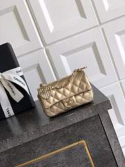 Chanel Flap Bag Mini with Hook Lambskin Gold 12.5x8x5cm - 1