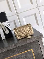 Chanel Flap Bag Mini with Hook Lambskin Gold 12.5x8x5cm - 3