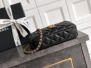 Chanel Zipper Phone Wallet with Chain Suede Black 18x10x3cm - 6