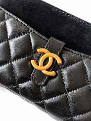 Chanel Zipper Phone Wallet with Chain Suede Black 18x10x3cm - 4