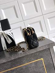 Chanel Zipper Phone Wallet with Chain Suede Black 18x10x3cm - 3