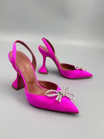 Amina Muaddi Rosie Satin Slingback Pumps 9.5cm