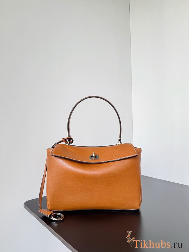 Balenciaga Rodeo Small Handbag Brown Smooth 27x8x21cm - 1