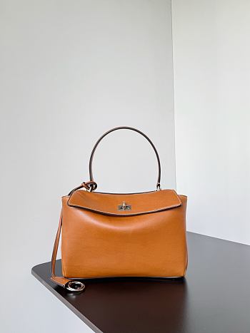 Balenciaga Rodeo Small Handbag Brown Smooth 27x8x21cm