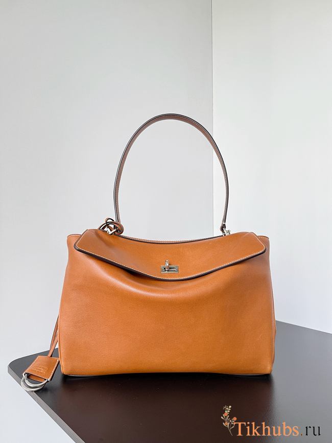 Balenciaga Rodeo Medium Handbag Brown Smooth 34x11x24cm - 1