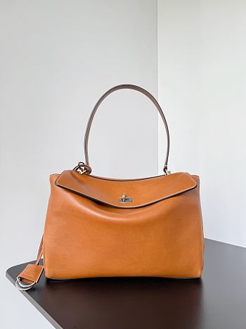 Balenciaga Rodeo Medium Handbag Brown Smooth 34x11x24cm