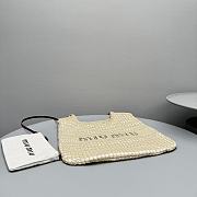 Miu Miu Ivy Raffia-effect Linen Bag 40x35cm - 6