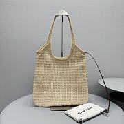 Miu Miu Ivy Raffia-effect Linen Bag 40x35cm - 5