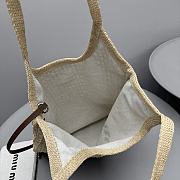 Miu Miu Ivy Raffia-effect Linen Bag 40x35cm - 4