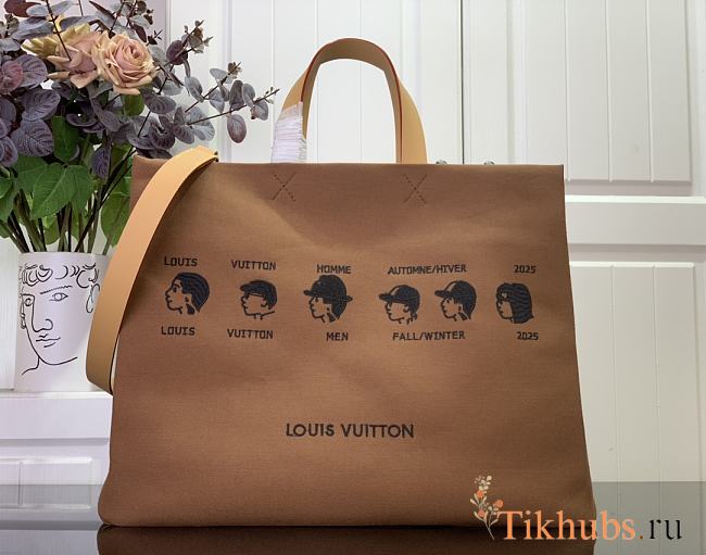 Louis Vuitton LV Pharrell x Nigo Tote Bag Brown 40x32x16cm - 1
