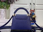 Louis Vuitton LV Mini Capucines Blue Ostrich 21x14x8cm - 5