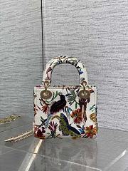 Dior Mini Lady Bag White Indian Garden 17cm - 5