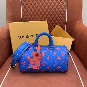 Louis Vuitton LV Keepall Bandoulière 25 Blue/Red 25x15x11cm