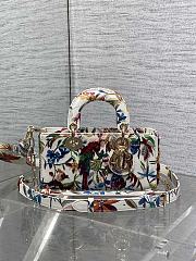 Dior Small Lady D-joy Bag White Indian Garden 22cm - 1