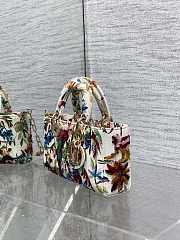 Dior Small Lady D-joy Bag White Indian Garden 22cm - 6