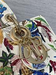 Dior Small Lady D-joy Bag White Indian Garden 22cm - 5