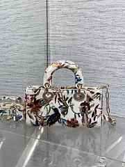 Dior Small Lady D-joy Bag White Indian Garden 22cm - 3
