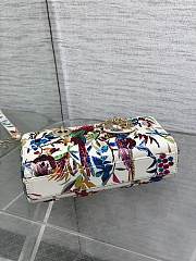 Dior Small Lady D-joy Bag White Indian Garden 22cm - 4