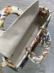 Dior Small Lady D-joy Bag White Indian Garden 22cm - 2