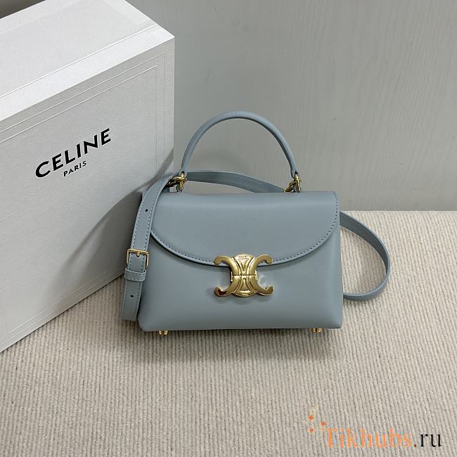 Celine Teen Nino Bag Calfskin Blue 20.5x13x8cm - 1