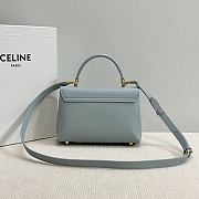 Celine Teen Nino Bag Calfskin Blue 20.5x13x8cm - 6