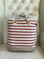 Prada Mariner Fabric Small Bucket Bag White Red 28x23.5x16.5cm - 6
