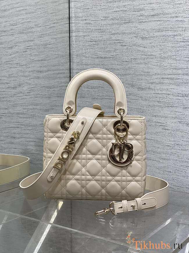Dior Small Lady Bag Cream Gold 20cm - 1