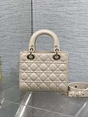 Dior Small Lady Bag Cream Gold 20cm - 4